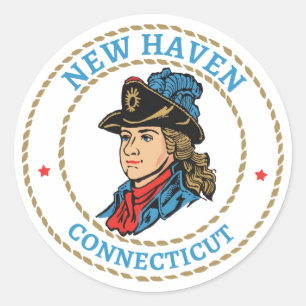 New Haven Connecticut Colonial Classic Round Sticker