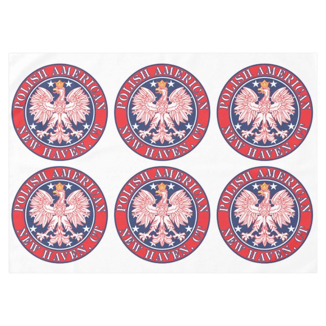 New Haven Connecticut Polish Eagle Tablecloth (Front (Horizontal))