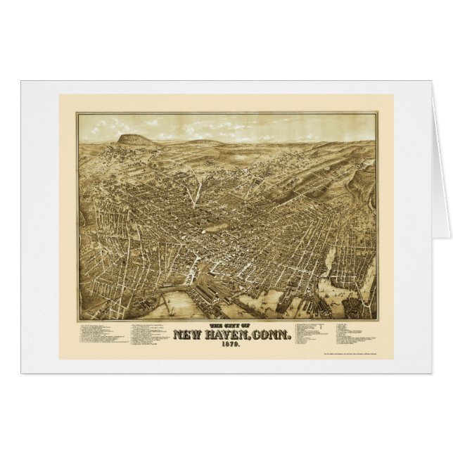 New Haven, CT Panoramic Map - 1879 (Front Horizontal)