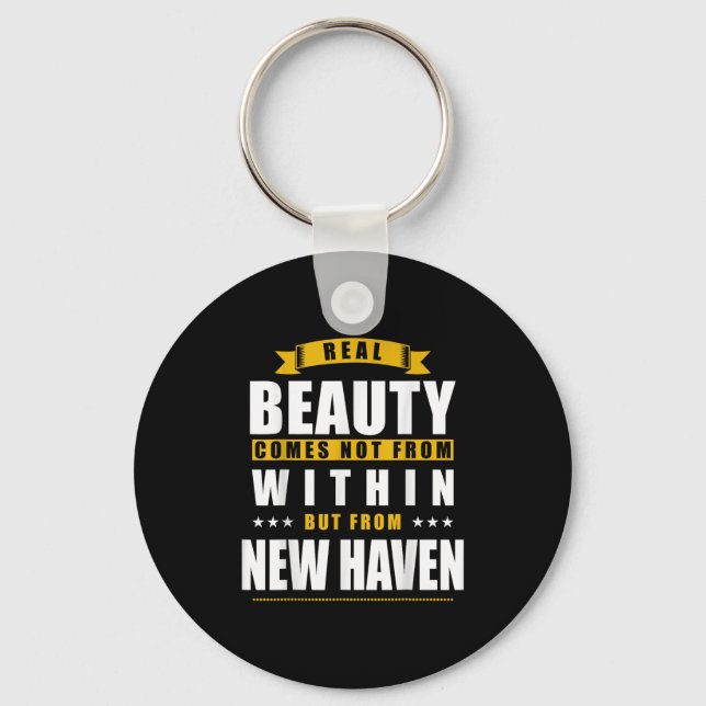 New Haven - Funny D City Gift  Key Ring (Front)