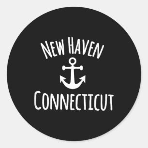 New Haven Nautical Coastal Boating Sailing Boat Classic Round Sticker