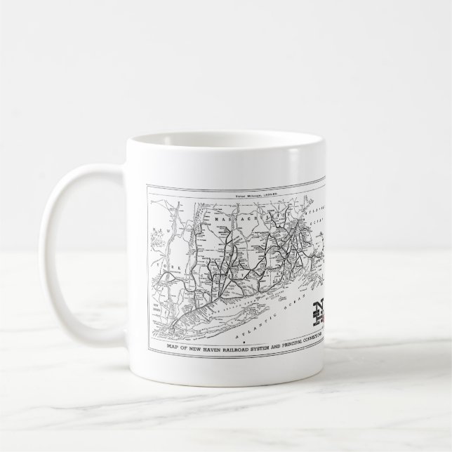New Haven Railroad 1956 Map    Coffee Mug (Left)