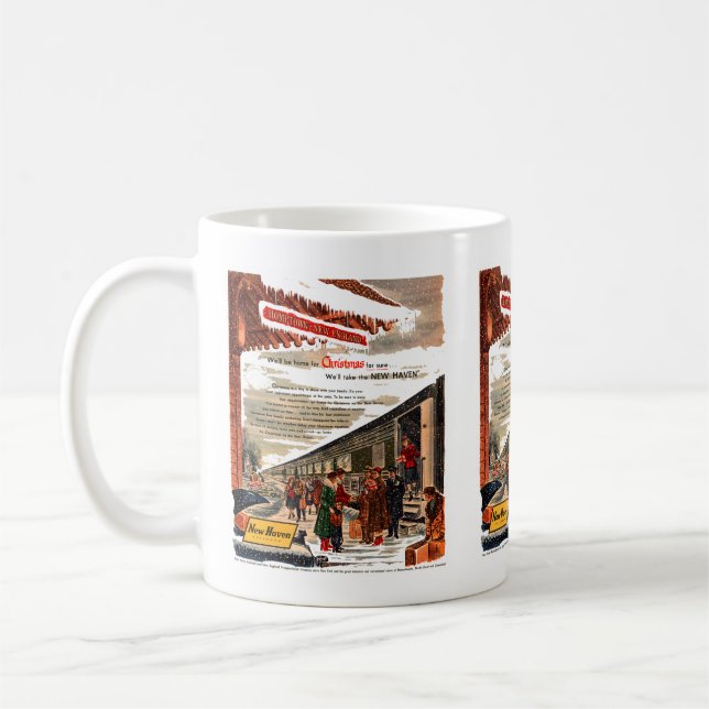 New Haven Railroad Christmas 1947      Coffee Mug (Left)