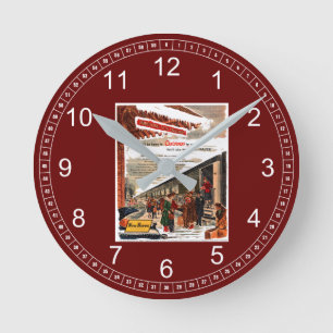 New Haven Railroad Christmas 1947        Keychain  Round Clock