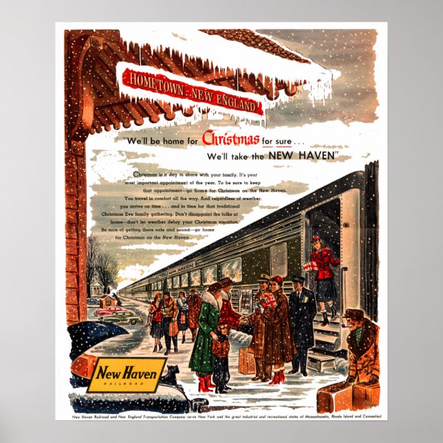 New Haven Railroad Christmas 1947 Poster (Front)