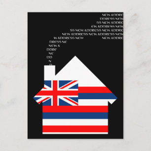 new hawaii address announcement postcard