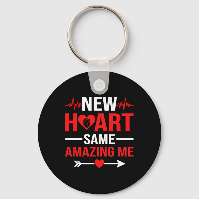 New Heart Same Amazing Me Heart Transplant Survivo Key Ring (Front)