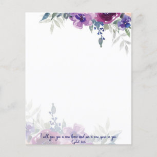New heart scripture watercolor floral background