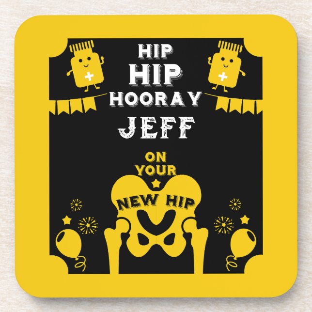New Hip Replacement Get Well Coaster (Front)
