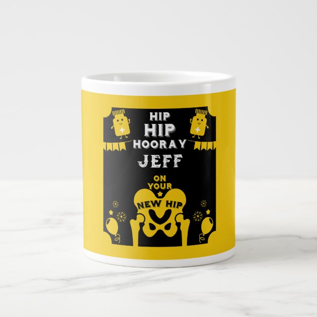 New Hip Replacement Get Well Large Coffee Mug (Front)