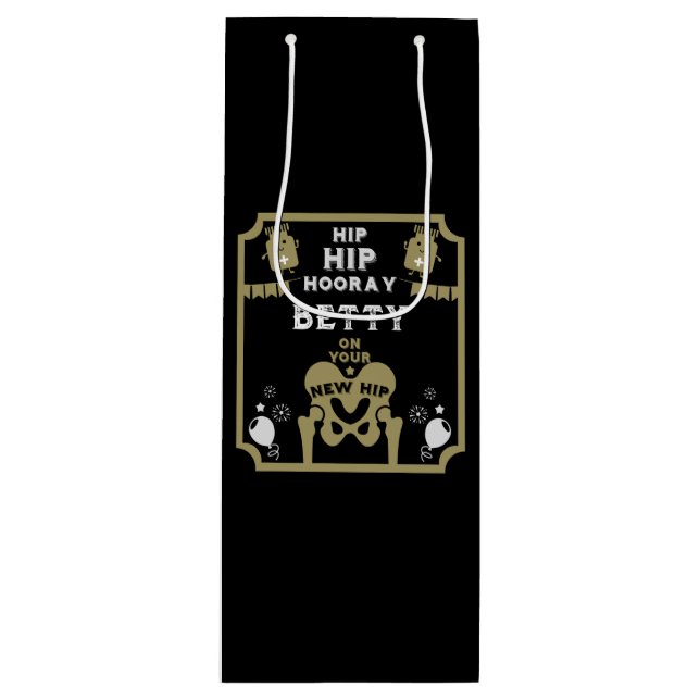 New Hip Replacement Get Well Wine Gift Bag (Front)
