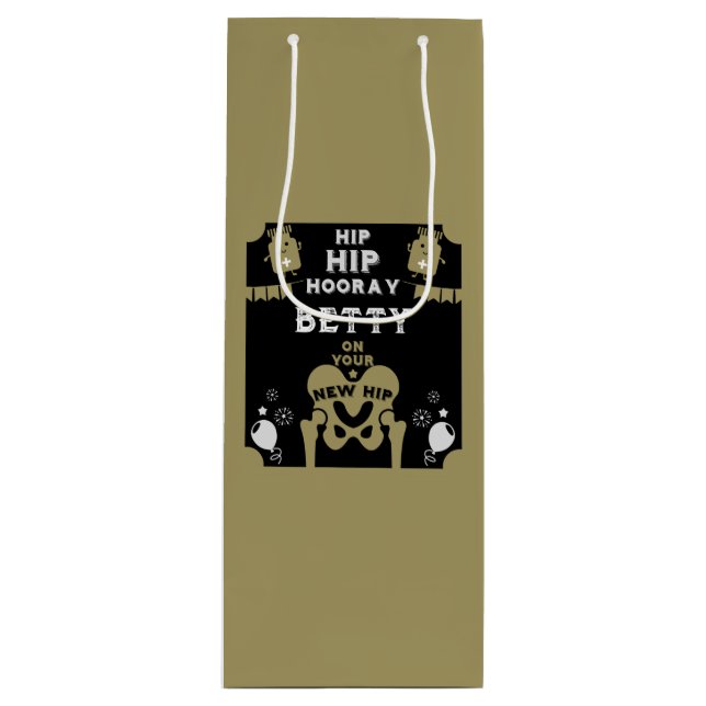 New Hip Replacement Get Well Wine Gift Bag (Front)
