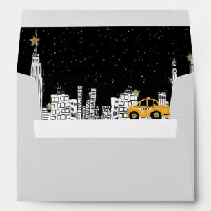 New Holiday Christmas Urban City New Years Card Envelope