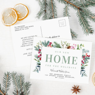 New holiday Home moving announcement Postcard