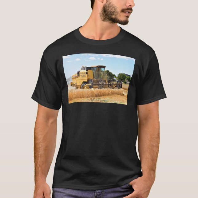 New Holland Combine Harvester by Four Wheeled Farm T-Shirt (Front)