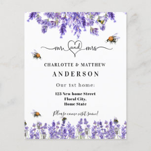 New home address change lavender bees moving  flyer