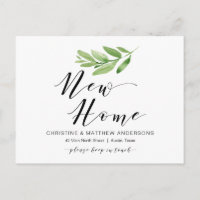 New Home Address, Greenery, Moving Announcement