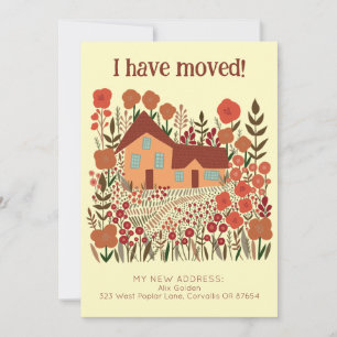 New Home Address I Have Moved Farmhouse Flowers Card