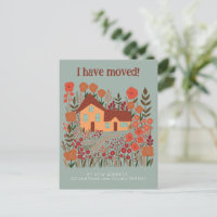 New Home Address I Have Moved Farmhouse Flowers 