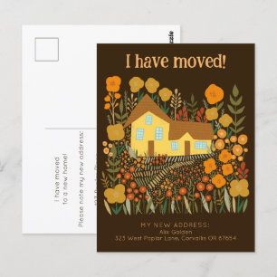 New Home Address I Have Moved Farmhouse Flowers Postcard