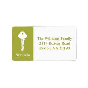 New Home Address Labels - Green