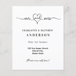 New home address minimalist moving announcement flyer