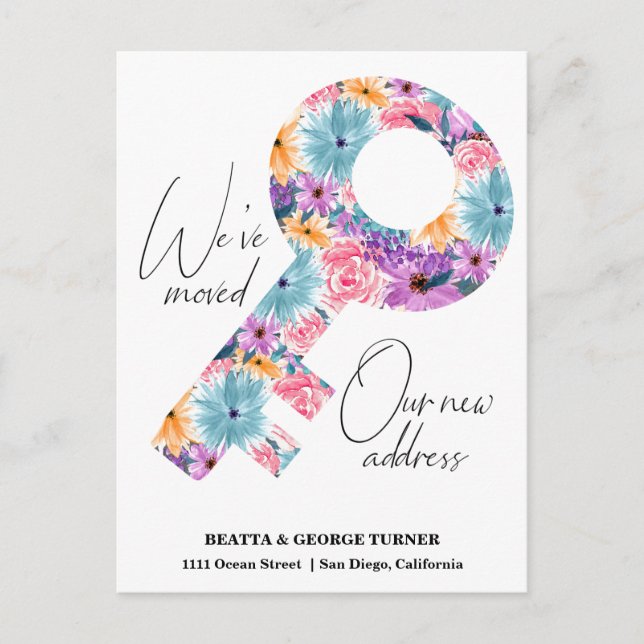 New Home Address, Moving Announcement Postcard (Front)