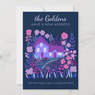 New Home Address Moving Farmhouse Flowers Custom Card
