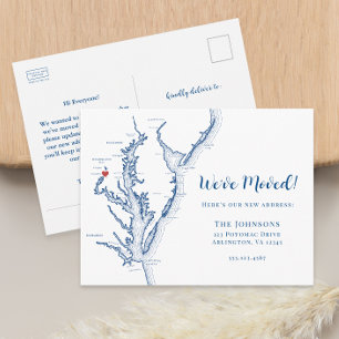New Home Alexandria VA Map Moving Announcement Postcard