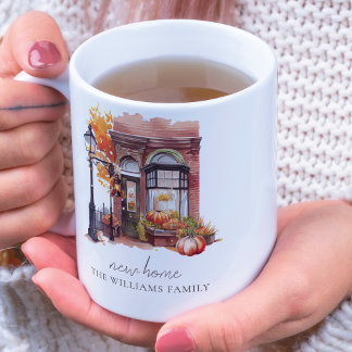 New Home Autumn Front Door Photo Coffee Mug