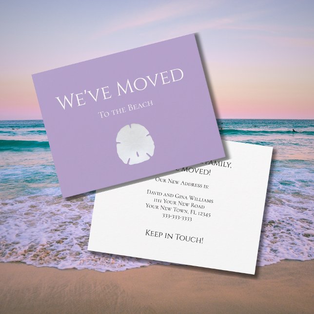 New Home Beach Sand Dollar Soft Purple  Announcement (Creator Uploaded)