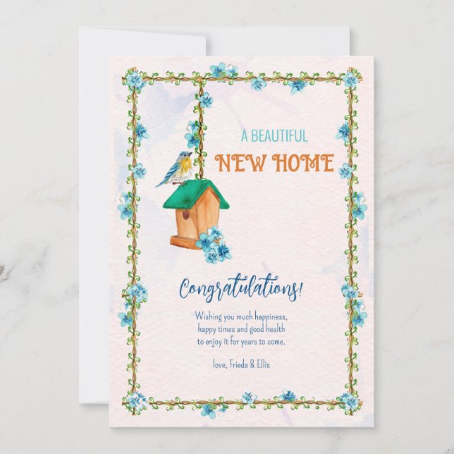 New Home Birdhouse Greeting Card (Front)