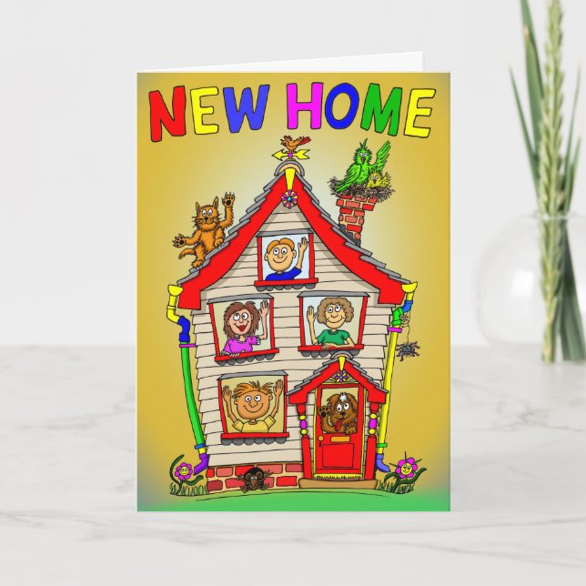 New Home Cartoon House Card (Front)