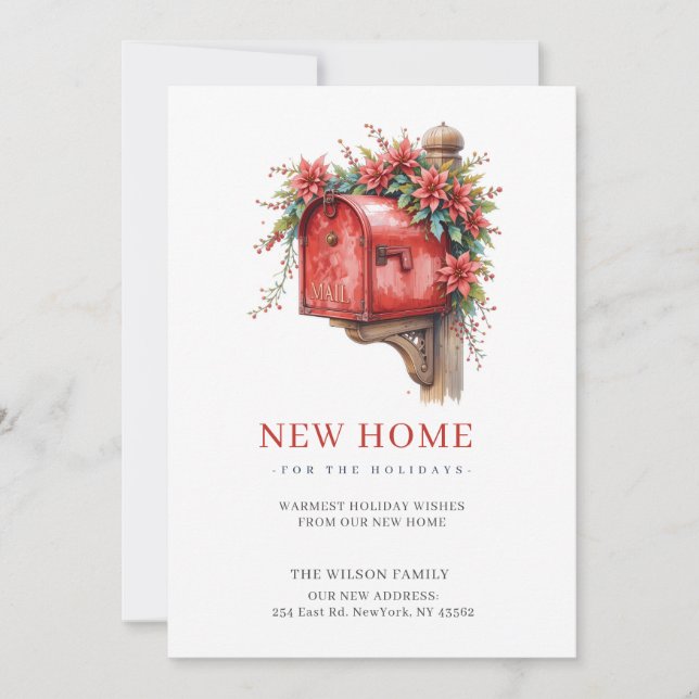 New Home Christmas Mail New Address Moving  Holiday Card (Front)