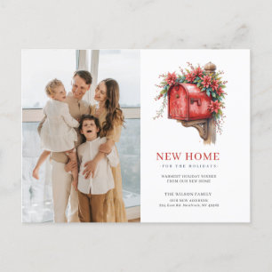 New Home Christmas Mailbox Moving Photo Holiday Postcard