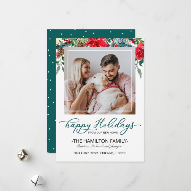 New Home Christmas Moving Announcement Photo (Front/Back In Situ)