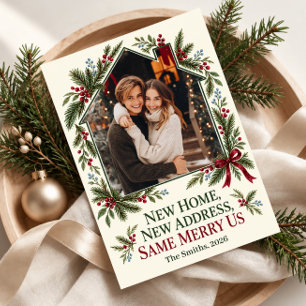 New Home Christmas Moving Announcement Photo