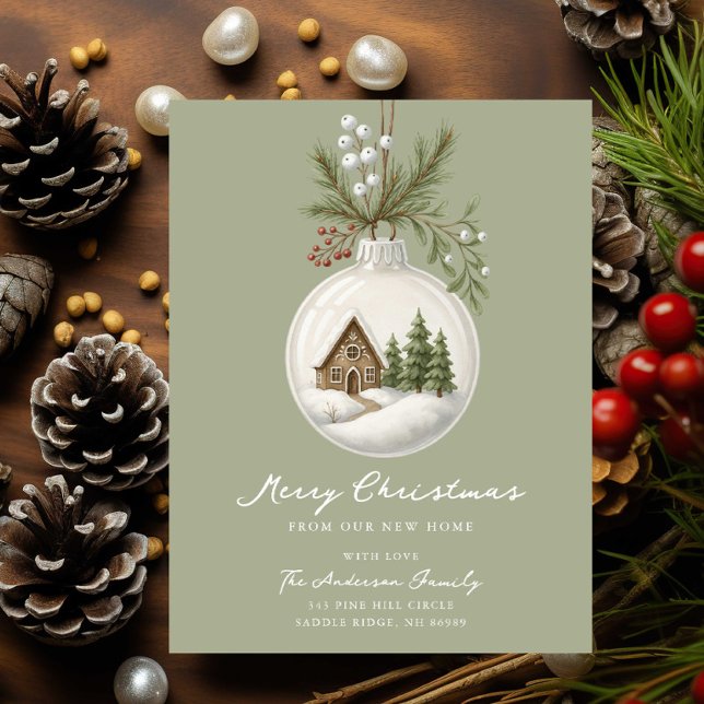 New Home Christmas Postcard Ornament Scene (Creator Uploaded)