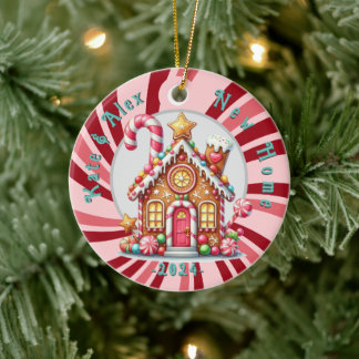 New home Christmas quote Gingerbread blue Ornament