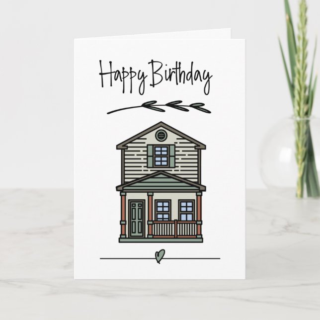 New Home Client Happy Birthday Card (Front)