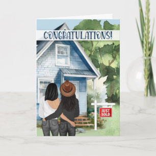 New Home Congrats Asian American Lesbian Couple Card