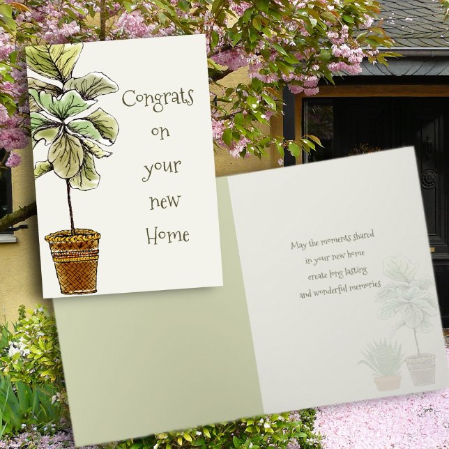 New Home Congratulations Fiddleleaf Fig Message Thank You Card (Creator Uploaded)