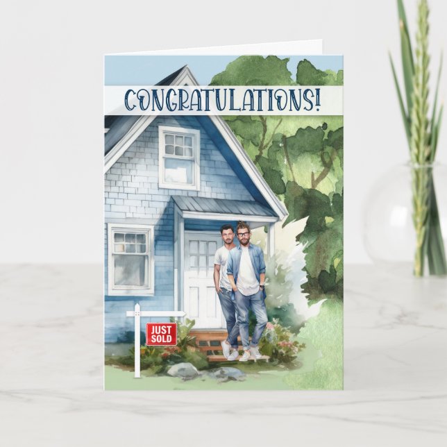 New Home Congratulations Gay Couple Card (Front)