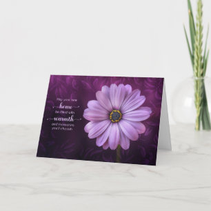 New Home Congratulations Purple Daisy Card
