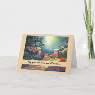 New Home Congratulations with Colourful Garden Card