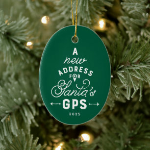 New home cute green one photo Christmas Ceramic Ornament