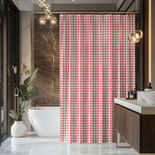 New Home Décor Red Black Plaid Shower Curtain