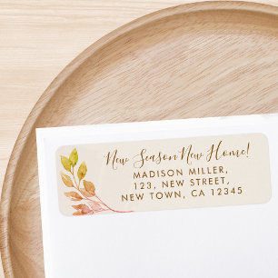 New Home Fall Foliage Return Address Label