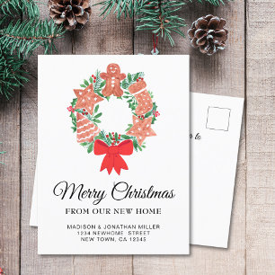 New Home Festive Christmas Moving Announcement Postcard