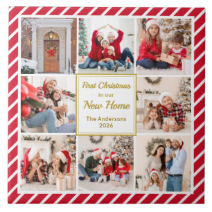 New Home First Christmas 8 Photo Family Keepsake Ceramic Tile